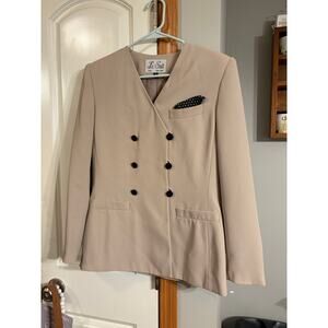 Le Suit double-breasted blazer in a beige or tan color Size 6